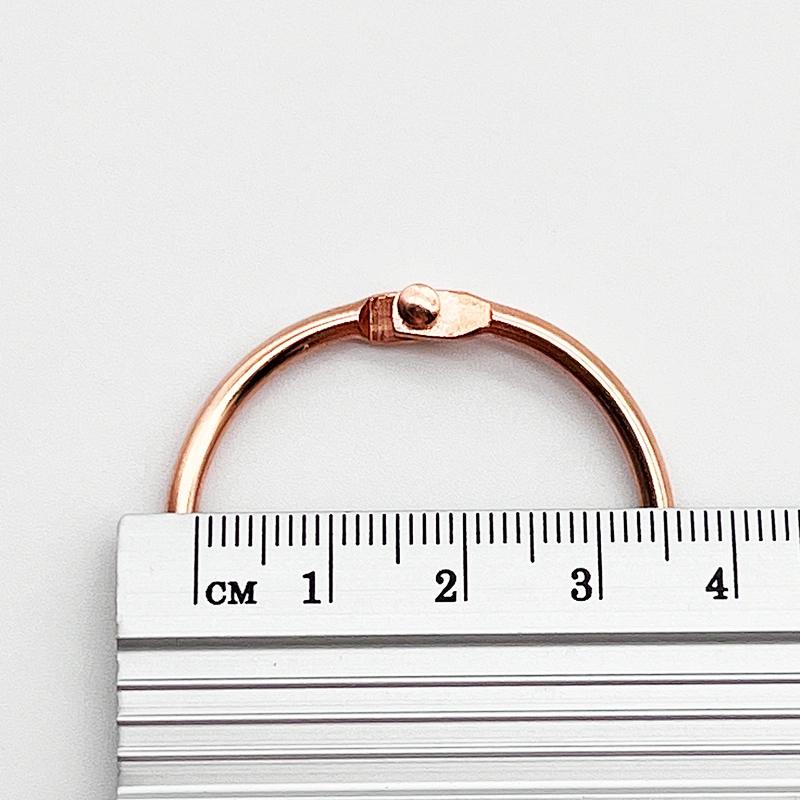 32mm fashion custom logo rose gold book binder rings low price fancy durable stainless steel metal loose leaf book key rings